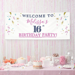 Banderoles Bienvenue à la fête des 16 ans