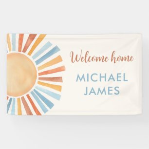 Banderoles Bienvenue à la maison bébé garçon soleil boho sole