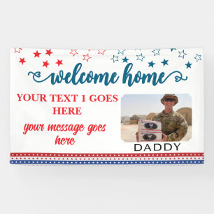 Banderoles Bienvenue à la maison Soldat Photo personnalisée p