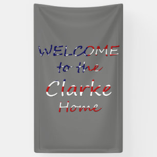 Banderoles Bienvenue à la maison YourName sur USA Flag (v) b