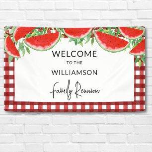 Banderoles Bienvenue à la réunion de famille des pastèques d'