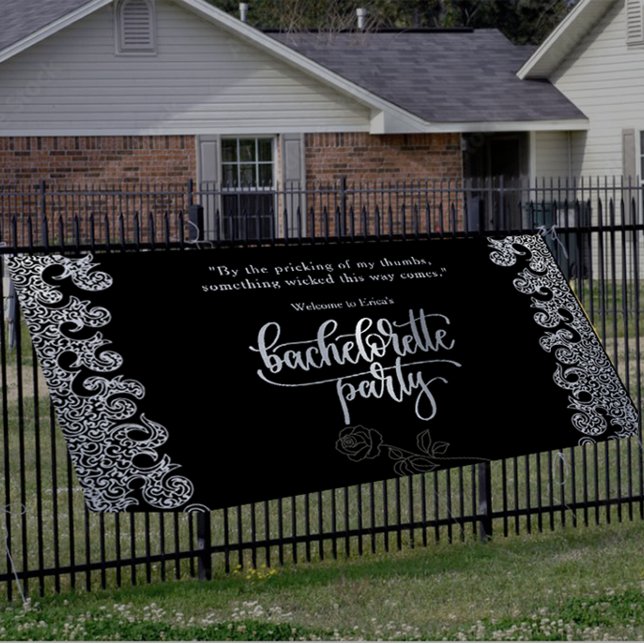 Banderoles Bienvenue à la soirée de Bachelorette gothique noi (Créateur téléchargé)