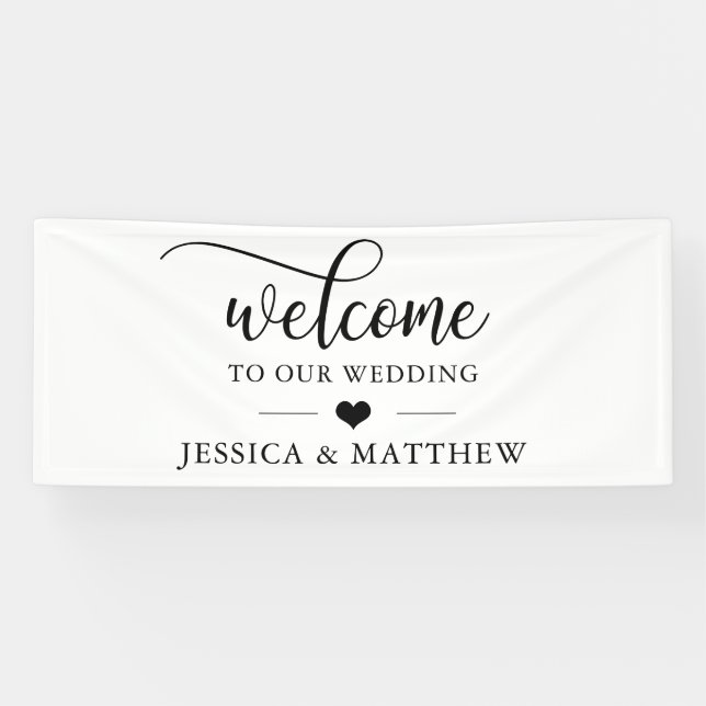 Banderoles Bienvenue à notre coeur Mariage BIENVENUE (Horizontal)