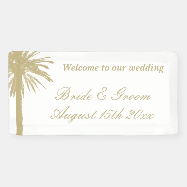 Banderoles Bienvenue à notre mariage de plage élégant mariage (Horizontal)