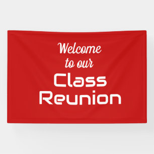 Banderoles Bienvenue à notre Réunion de Classe (rouge et blan