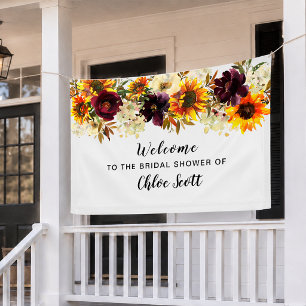 Banderoles Bienvenue à une douche nuptiale florale Boho Autom