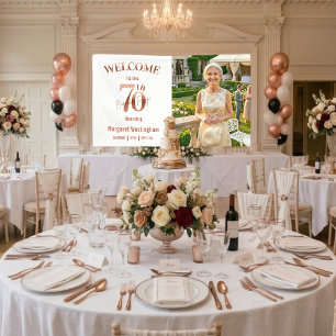 Banderoles Bienvenue à une fête d'anniversaire élégante Rose