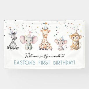 Banderoles Bienvenue animaux de fête safari garçon anniversai