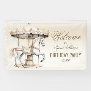 Banderoles Bienvenue Anniversaire Fête Joyeux Go Round Circus