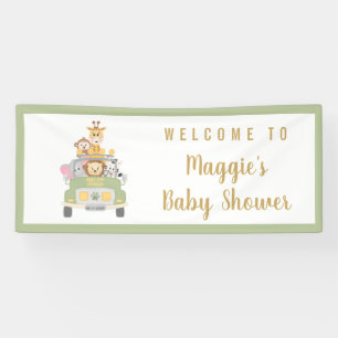 Banderoles Bienvenue au Baby shower animal Safari Cute
