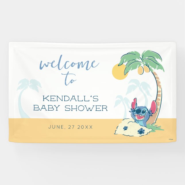 Banderoles Bienvenue au Baby shower Lilo et Stitch (Horizontal)