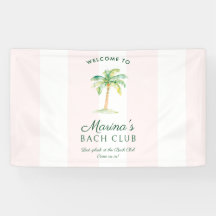 Bienvenue au Club Pink Cabana Stripes Palm Beach B