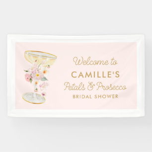 Banderoles Bienvenue au mariage avec Pétale Rose et Prosecco