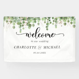 Banderoles Bienvenue au Mariage Eucalyptus