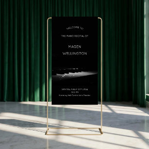 Banderoles Bienvenue au récital de piano noir moderne
