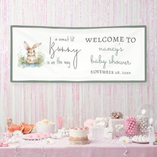 Banderoles Bienvenue Baby shower d'aquarelle Bunny Spring