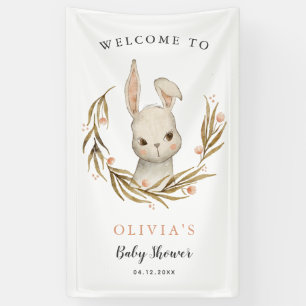 Banderoles Bienvenue Baby shower fille lapin mignonne