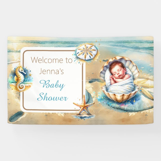 Banderoles Bienvenue dans le Baby shower personnalisé (Horizontal)