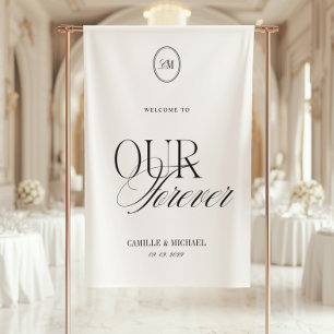 Banderoles Bienvenue dans notre histoire d'amour, mariage vin