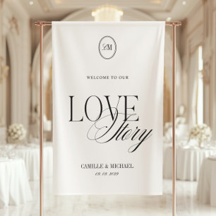 Banderoles Bienvenue dans notre histoire d'amour Mariage Viny