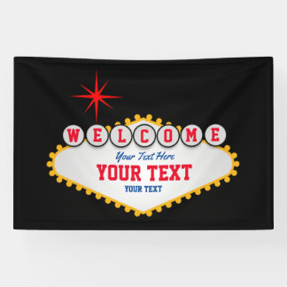 Banderoles Bienvenue dans votre texte façon Las Vegas