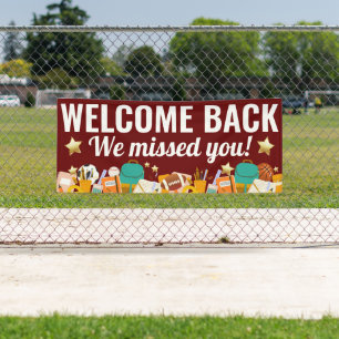 Banderoles Bienvenue de retour nous vous avons manqué élèves 