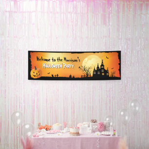 Banderoles Bienvenue Halloween Party Éffrayant Haunted House
