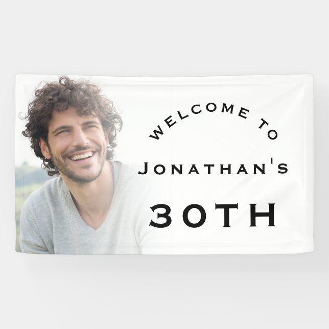 Banderoles Bienvenue Homme 30e anniversaire fêté photo superp (Horizontal)
