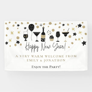 Banderoles Bienvenue Invités Noms de fête du Nouvel An Cockta