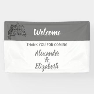 Banderoles Bienvenue Mariage Banner Owls Love