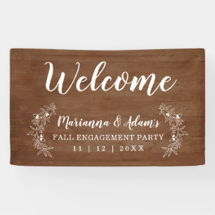 Banderoles Bienvenue Mariage de automne Engagement Party Wood