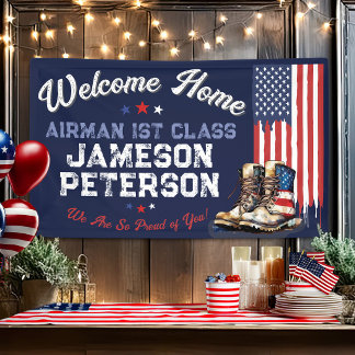 Banderoles Bienvenue militaire à la maison Boots Drapeau amér