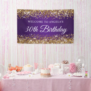 Banderoles Bienvenue pour les 30 ans de couleur violet royal