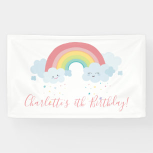 Banderoles BIENVENUE RAINBOW CLOUDS kawaii fête couleurs past