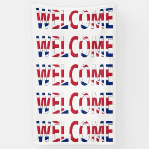 Banderoles Bienvenue superposé sur Union Jack Flag (v) bnrcn