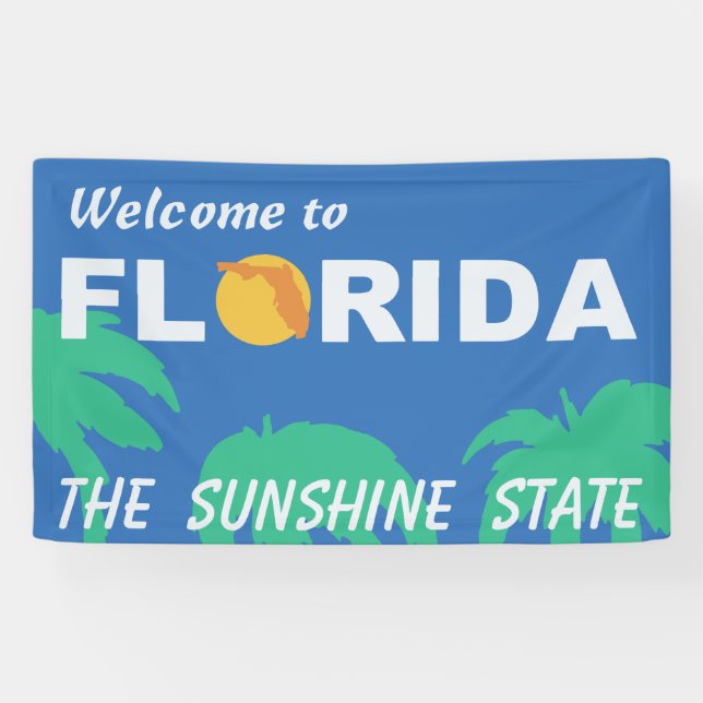 Banderoles Bienvenue sur le panneau routier de la Floride (Horizontal)