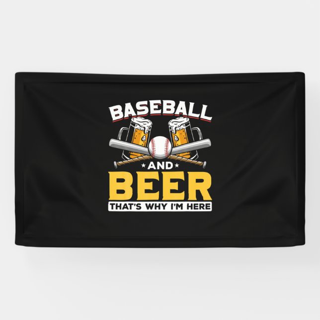 Banderoles Bière Boveur Baseball Bière Humour Anniversaire (Horizontal)
