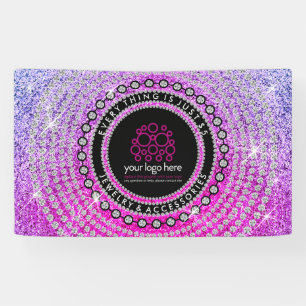 Banderoles Bijoux Logo personnalisé Parties scintillant cercl