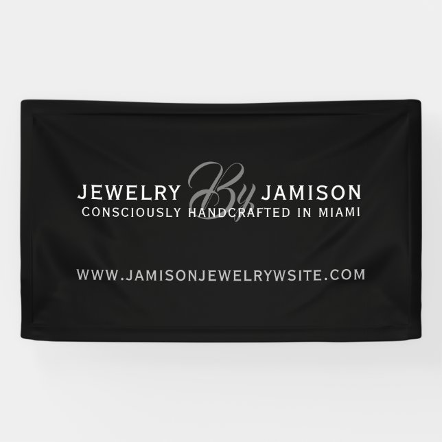 Banderoles BIJOUX PAR Nom Personnel Marque Entreprise Argent  (Horizontal)