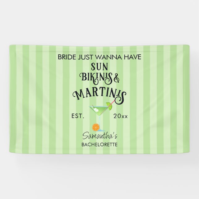 Banderoles Bikinis & Martinis Tropical Pool Hen Enterrement d (Horizontal)