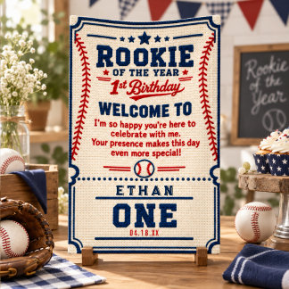 Banderoles Billet de baseball au crochet pour 1er anniversair