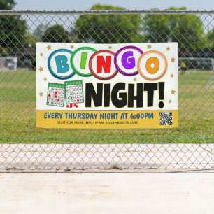 Banderoles Bingo Night Banner avec code qr