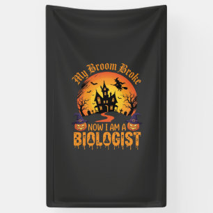 Banderoles Biologiste d'Halloween Sorcière Citrouille Maison