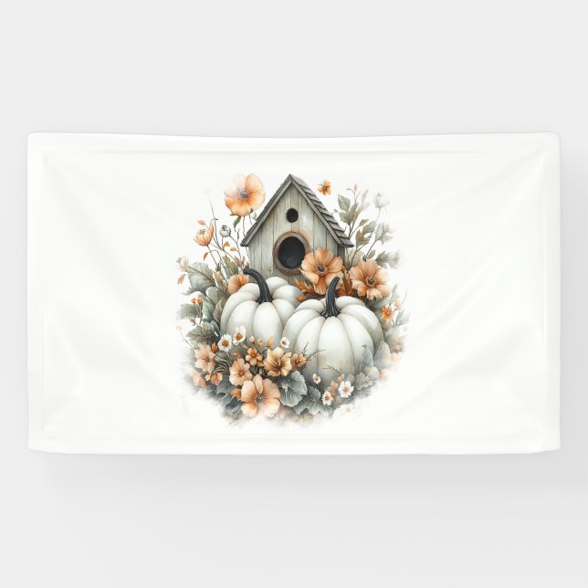 Banderoles Birdhouse Shirt Country Citrouille (Horizontal)