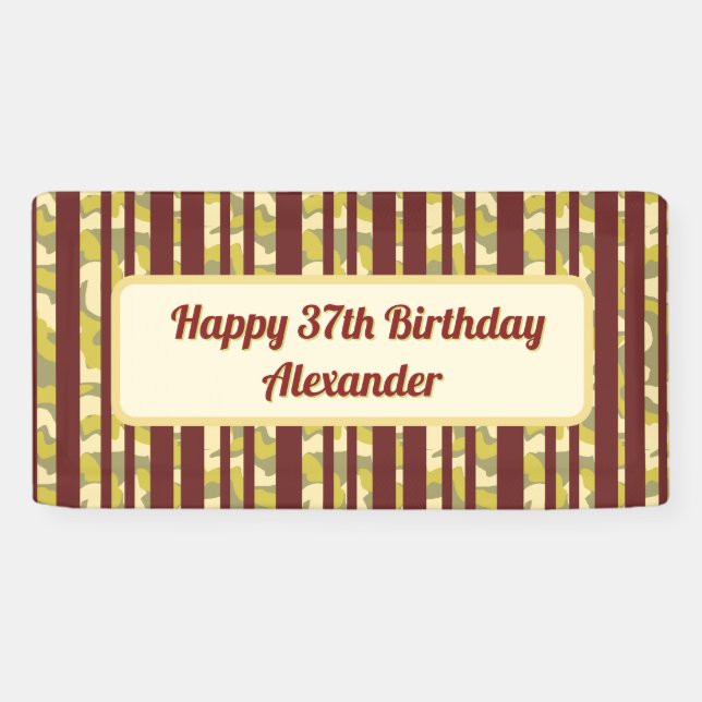 Banderoles Birthday Celebration Rustic Any Age Birthday (Horizontal)