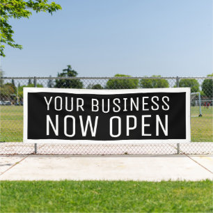 Banderoles Black Custom Now Open Banner