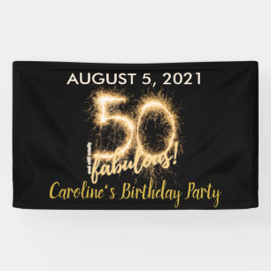 Banderoles Black Gold 50 et toujours Fabulous 50th Birthday P