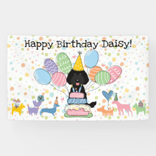 Banderoles Black Labradoodle Chien fête d'anniversaire