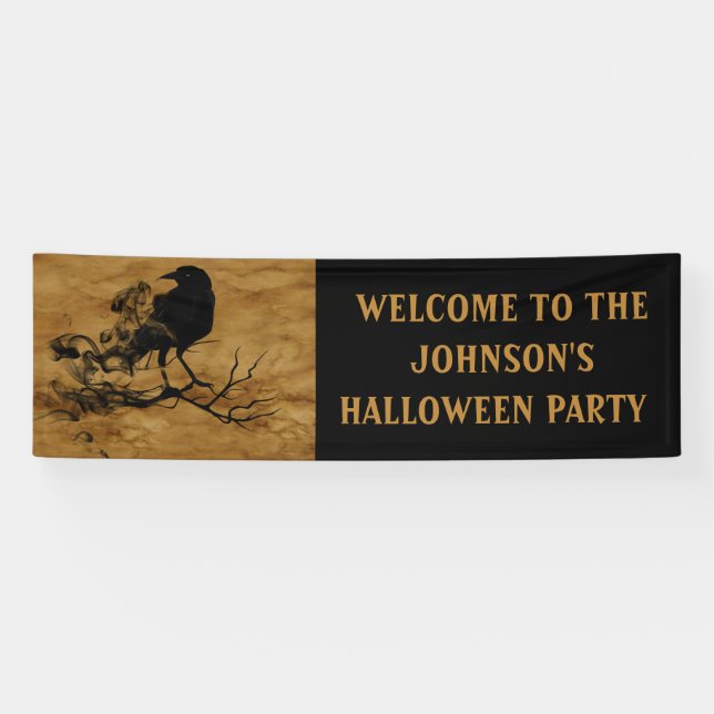 Banderoles Black Raven Magie Halloween Party  (Horizontal)