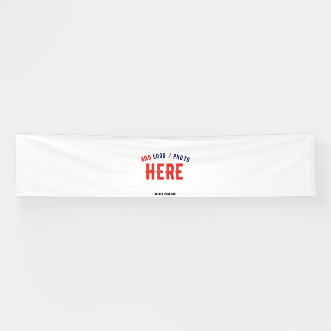 BANDEROLES BLANC PERSONNALISABLE MODERNE ET ÉLÉGANT, MARQUE V (Horizontal)